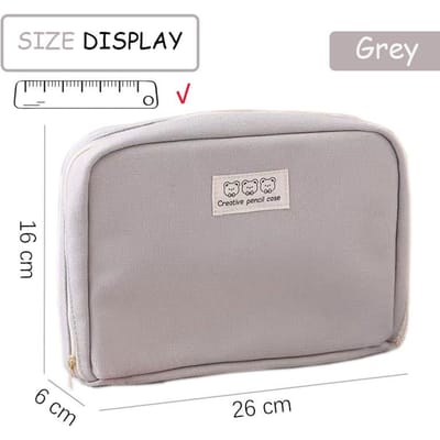 Trousse à crayons grande capacité pour filles, fournitures scolaires japonaises et coréennes, fournitures de bureau gris