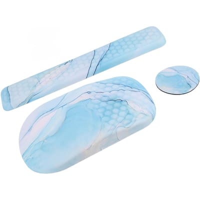 Ergonomische muismat met polssteun Memory Foam Antislip Toetsenbord Polssteun met Onderzetter voor Blue Plated white