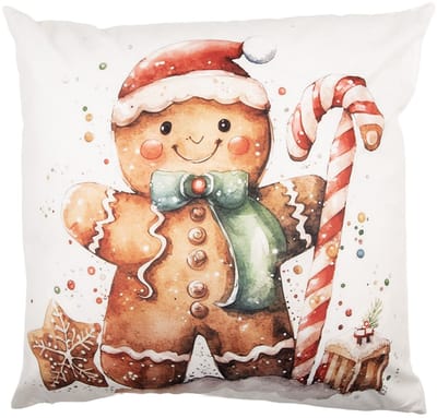 Clayre & Eef Kussenhoes 45x45 cm Wit Polyester