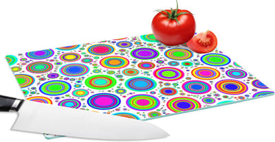 Glazen Snijplank - 28x20 - Patroon - Stippen - Cirkel - Snijplanken Glas