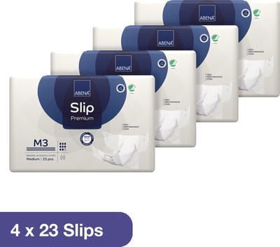 ABENA Incontinentie Slip Premium M3 - Eendelig Verband ter Bescherming van Zwaar Urineverlies en (Dunne) Ontlasting - Perfecte Aansluiting door Flexibele Sluitstrips - 92 Stuks