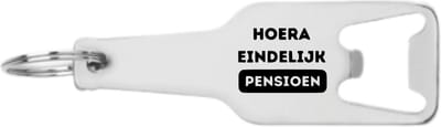 Akyol - hoera eindelijk pensioen flesopener - Pensioen - ouderen senioren - cadeau gefeliciteerd - 105 x 25mm