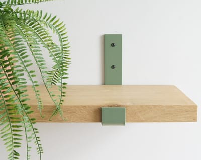 STERKSTAEL Odin Industriële Plankdrager Salie Groen - Stalen Wandplank Steun - Voor plank van 20 cm - Kleur Groen - Inclusief Bevestigingsmateriaal - Poedercoating - Wandsteun - 1 stuk