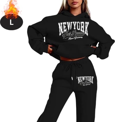 Nivard Joggingpak - Huispak - Volwassenen - Trainingspak - Comfortabel - Joggingsbroek - Tracksuit - Dames - Zwart - L