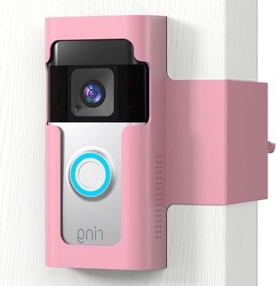 Deurbel Mount - Deurhouder Camera - Veilige Bevestiging - Volledig Metaal - 14 x 10 x 11 cm - Frosted Roze