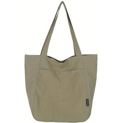 Stevige Casual Canvas Casual Tote Handtas met Rits Mode Eenvoudige Schoudertassen voor Vrouw gray