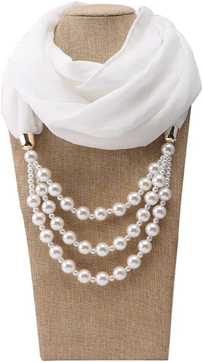 Sjaalketting voor Dames 180 x 48 cm - Zonbescherming, Chiffon, Modeaccessoire en Hijab Sieraden
