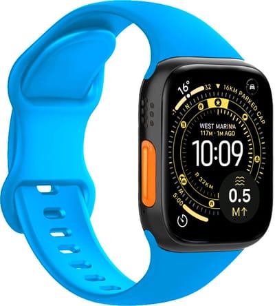 Horloge Bandje Geschikt voor Apple Watch Ultra 1, 2, 3 (49 mm) Bandje Siliconen Polsband - Siliconen Bandje Smartwatch - Blauw