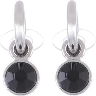Behave - Oorstekers dames - zilverkleur - zwart kristal - stijlvol - 2,5 cm