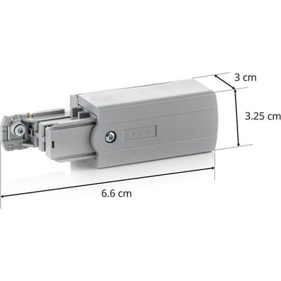 GLOBAL Eindvoeding rechts voor stroomrail Noa grijs