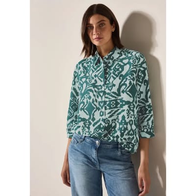 Gedessineerde overhemdblouse