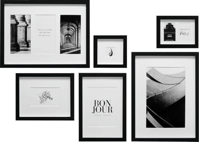Deknudt Frames Fotowand - 6 zwarte fotokaders - S46YK2 WALL
