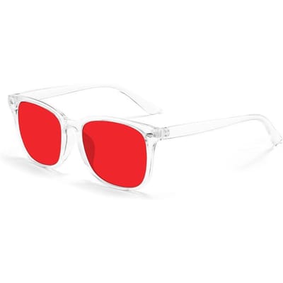 Lunettes Tendance Anti Lumière Bleue Femmes Hommes Meilleur Sommeil Lunettes Filtre Lentille Rouge Lunettes Anti-UV avec Verres Teintés Orange white