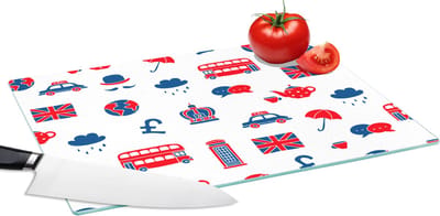 Glazen Snijplank - 39x28 - Engeland - Patronen - Londen - Snijplanken Glas