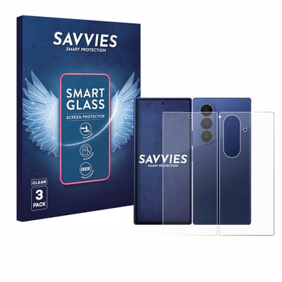 3 Stuks Savvies Screenprotector - geschikt voor Samsung Galaxy Z Fold 7 (Voor+Achter) - beschermfolie glas transparant