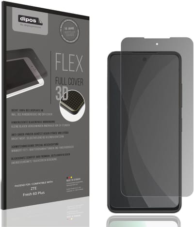 dipos FLEX – Matte Privacy Screenprotector geschikt voor ZTE Fresh 60 Plus | Volledige Schermbescherming | Case-Friendly