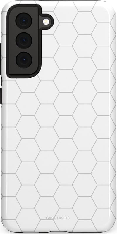 Casetastic Hoesje Geschikt voor Samsung S21 FE - Stijlvolle Beschermende Duo-layer Case - Zilverraat