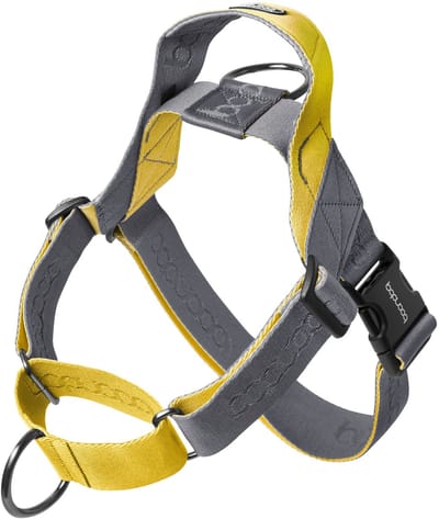 Boondog Martingale Hondentuig - Anti Trek - 2 Bevestigingspunten - Met Handvat - Meer Controle - Verstelbaar Harnas - Gray/Lemon - SM