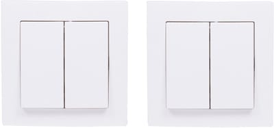 Benson Inbouw wisselschakelaar dubbel - 2x - wit - 250V 10A - WCD