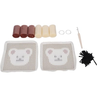 Latch Hook Kit Onderzetter DIY Set Lieflijk Berenpatroon Huisdecoratie voor Handwerk