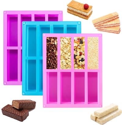 Dailygoods- Mueslirepen Bakvorm - Siliconen Vorm - Rechthoekig - Geschikt voor Magnetron/Oven - Voedselveilig - Zacht en Antiklevend