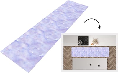 Keukenloper - Loper keuken - Waterverf - Patroon - Paars - 200x50 cm - Keukenloper vinyl