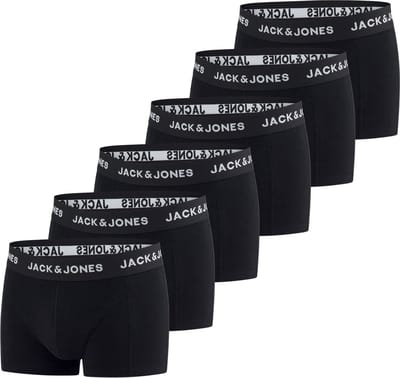 Jack & Jones Heren Boxershorts 6 Pack Basic Trunks Veelkleurig M Katoenen Ondergoed Onderbroeken