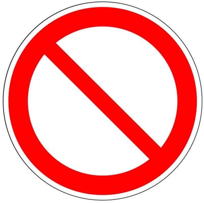 Algemeen verbodsbord - kunststof - P001 200 mm