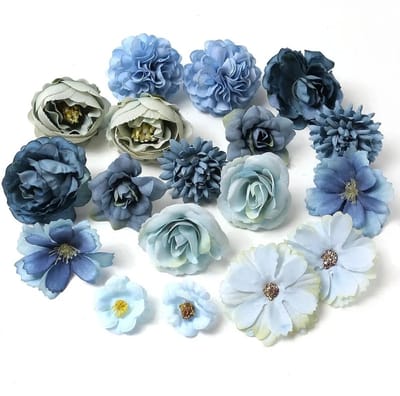 Mini Kunstbloemen - 20 Stuks - Nepbloemen Voor Knutselen & Decoratie - Blauw - Kasey