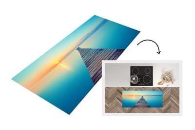 Keukenloper - Loper keuken - Zee - Zonsondergang - Steiger - 120x50 cm - Keukenloper vinyl