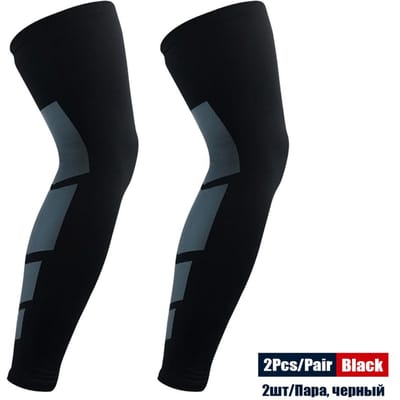 1 Paar Volledige Sportlengte Beencompressiehoezen Basketbal Kniebrace Bescherming Kuit en Scheenbeen Splint Ondersteuning voor Mannen Vrouwen XL