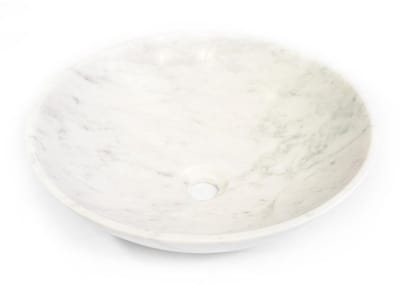 FugaFlow Efficiente Arredo Waskom - 42x42x12cm - rond - natuursteen marmer - Gepolijst wit