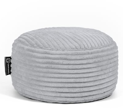 Casacomfy Poeffie - Poef - Groot Rond - Corduroy - 60x60x35 cm - Grijs