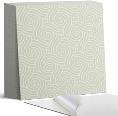 Coloray Plaktegels - Golven in een spiraalpatroon Zelfklevende Tegels - 20 cm x 20 cm - Romig Plaktegels - 20 stuks - Vierkant PVC Tegels - Plaktegels Badkamer - Plaktegels Vloer - Vinyl Tegels Zelfklevend - Wandtegel Zelfklevend
