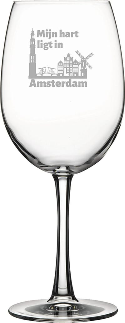Gegraveerde Rode wijnglas 46cl Amsterdam