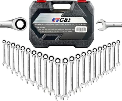 Ratelcombinatiesleutelset - Sleutelset - Klusjes Uitvoeren - 72 Tanden Mechanisme - 22 Delig - Zilver