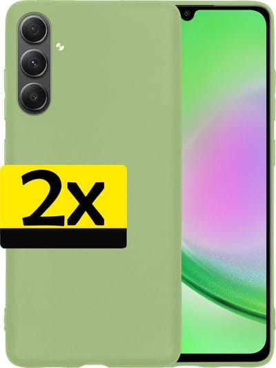 Hoesje - 2 Stuks - Geschikt voor Samsung Galaxy A34 - Sterk & Shockproof - Case Siliconen - Back Cover - Telefoon Hoes - Telefoonhoesjes - Groen