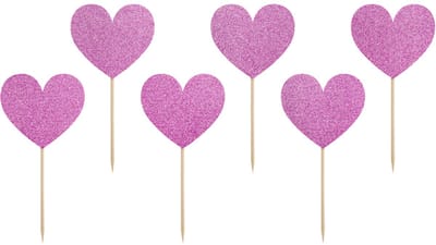 PartyDeco - Cupcake toppers harten sweet love (5 stuks) - Valentijnsdag versiering - Valentijnsdag cadeau - valentijnsdag