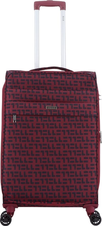 ELLE Couture Zachte Koffer / Trolley / Reiskoffer - 64 cm (Medium) Rood - Rood / Medium