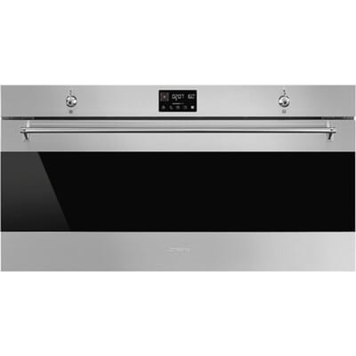 SMEG Thermogeventileerd Oven Oven , Classici, Verlaagd model 90x48 cm, Thermogeventileerd, Roestvrij staal, A+, Vapor Clean