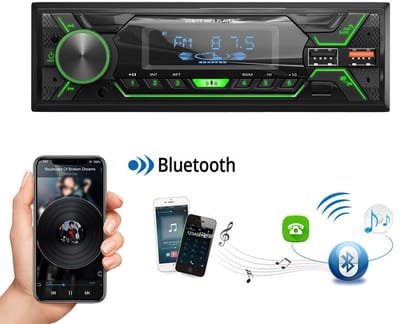 ESSGOO Autoradio met Bluetooth voor auto's - USB, AUX en Handsfree - Afstandsbediening - Enkel DIN Auto Radio met Ingebouwde Microfoon