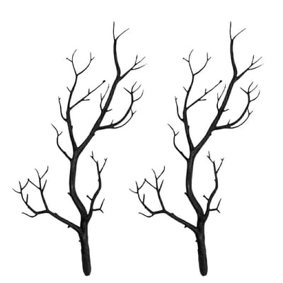 Zwarte kunstmatige boomtakken decoratie – nep takken voor Halloween, Kerst en interieur decoratie – decoratieve koraal takken voor vaas, tafel styling en feest decoratie – set van 2 stuks