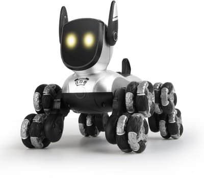 Fuegobird RC Speelgoedhond - RC Stunthond - 8 Wielen - 360° Rotatie - Grijs