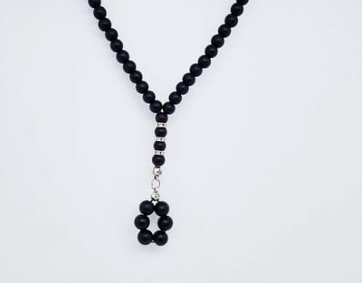 Handgemaakte Natuurstenen Autohanger " Mat zwart onyx "- Met Natuursteen hanger - 8 mm diameter van de korrel- Mooie accessoire en decoratie voor de auto