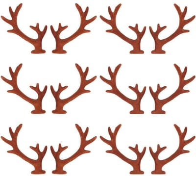 Dailygoody - Mini Gewei Versieringen - Bruin Kerst Accessoires - Kleine Haarspeldjes - Dieren Hoorn - Geschikt voor Feestdagen - 18 Paar