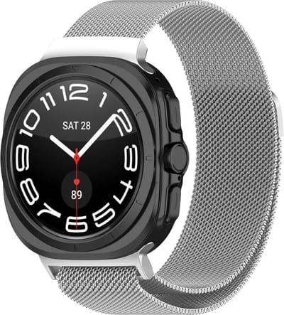 Strap-it Milanees smartwatch bandje met magneetsluiting - Milanese band geschikt voor de Samsung Galaxy Watch Ultra 2 (2026) / Ultra (2024/2025) - zilver