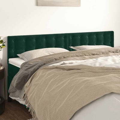 vidaXL - Hoofdborden - 180x5x78/88 - cm - fluweel - donkergroen