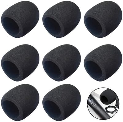 Dailygoods- Windscherm Microfoon - 8 Stuks - Schuimrubberen Afdekking - Herbruikbaar - Wasbaar - Geluidsfilter - Microfoonhoes