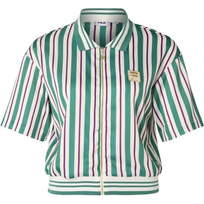 Fila T-shirt Dames Poloshirt Lassance Groen-kremowa - Maat M