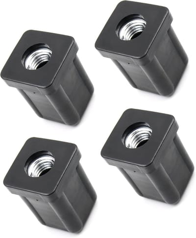Dailygoody - schroefdraadstop - vierkante buisstoppen - robuust en duurzaam - 25x25 mm - M10 binnendraad - geschikt voor vierkante buizen - 4 stuks